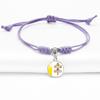 Purple Stylish Unisex Charm Bracelet With European Country Flags Length Adjustable