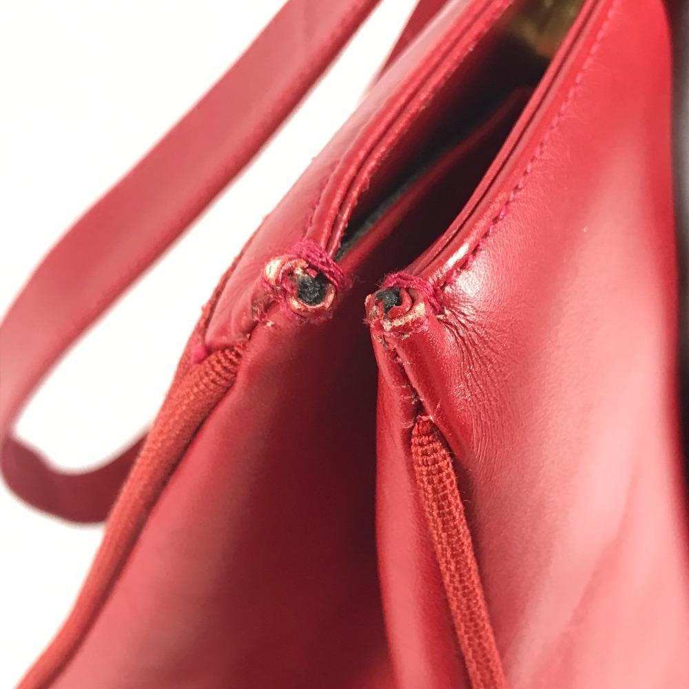 Salvatore Ferragamo Vara logo ribbon Tote Bag Shoulder Bag Leather Red