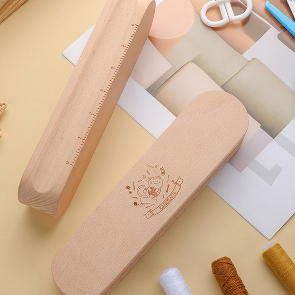 Multipurpose Wood Tailors Clapper with 6Inch Scale Steaming Iron Quilting Clapper for Flattening Fabric Quilting