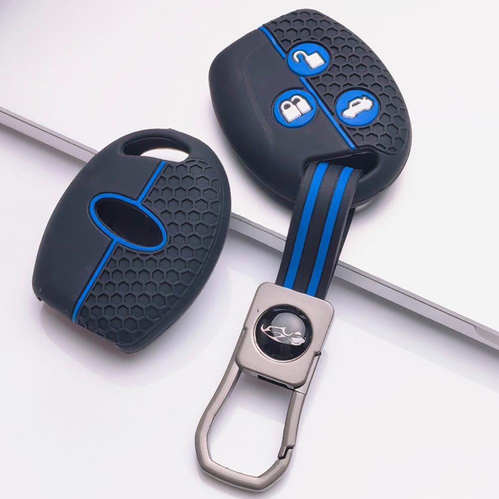 Key Fob Cover for Ford Focus C-Max Mondeo Fiesta MK3 MK4 MK5 MK7 with Keychain Anti-Scratch Surface Shockproof Structure Soft Grip Texture