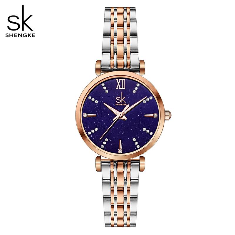 Women S Watch Women S Vintage Roman Numerals With Steel Strap Watch Starry Sky Dial Watch Waterproof Quartz Watch 0182