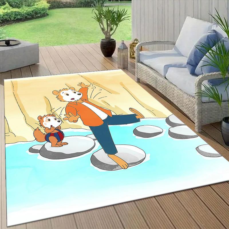 Bobo Siebenschläfer Flannel Pattern Square Carpet,Area Rug,Carpet Rug for Living Room Bedroom Sofa Playroom Decor,Non-slip Floor Mat