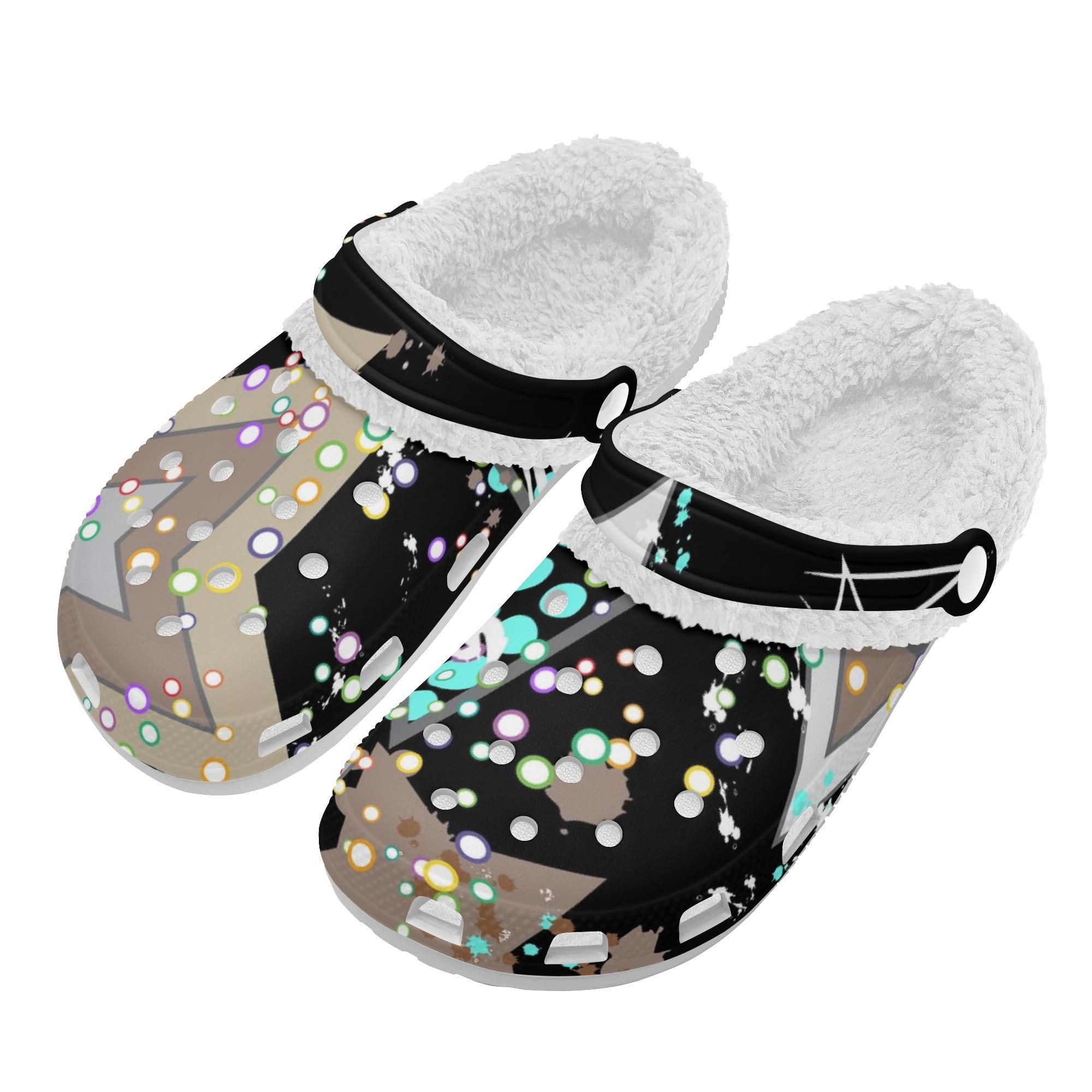 

1 Pair Warm Lined White Clogs EVA Unisex Slip On Shoes Soft Plush Interior Lightweight Anti Slip Sole Comfortable For Winter Daily Walking 48 білий