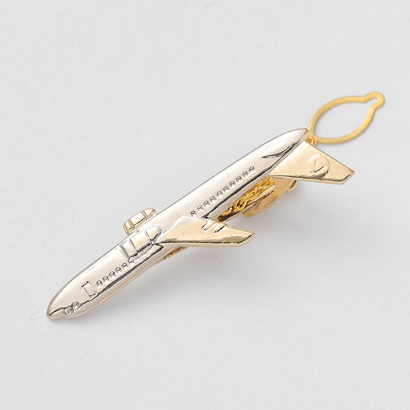 Two-Color Men's Fashion Tie Clip - Airplane & Musical Instrument Design