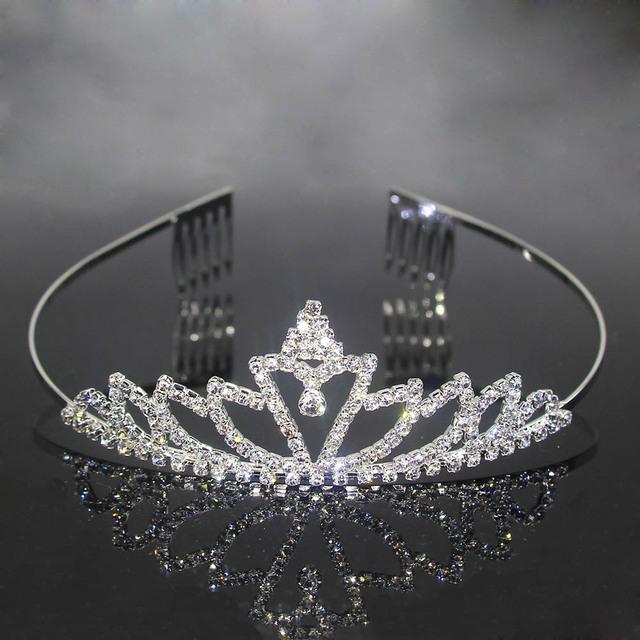 Prinzessin Kid Kristall Tiaras Kamm Haar Schmuck Strass Stirnband Braut Krone Hochzeit Party Zubehör
