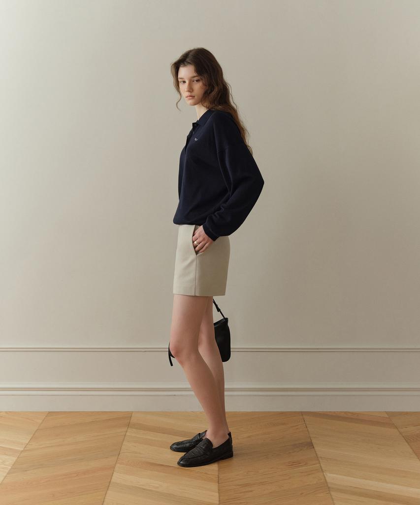 Poyueoaijeuonli Aube Soft Collar Knit (Navy)