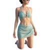 1011 new swimsuit women's split three-piece bikini sexy vacation hot spring swimsuit high-end velvet is beautiful