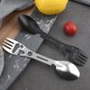 Reusable Camping Spoon Fork Bottle Opener Multi Function Tableware Spoon Outdoor Backpacking Hiking Picnics Utensils