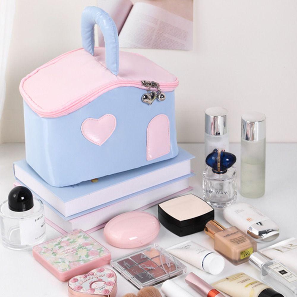 Korean Style Cartoon Makeup Bags House Shape Travel Wash Handbag Toiletries Storage Pouch  Outdoor