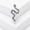 Sparkling Rhinestone Collar Pins Animal Snake Lapel Pin Creative Zodiac Snake Brooch  Office
