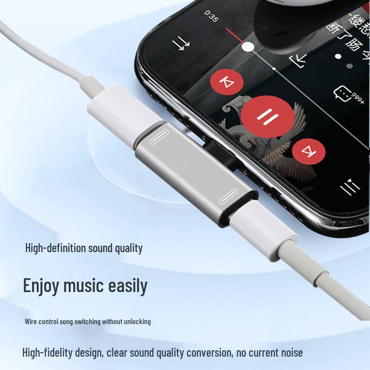 

Huawei Xiaomi Type-C Adapter: Charge & Listen Simultaneously Silver Dual Flat