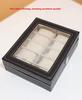 PU Leather Watch Storage Box with Transparent Window, Available in 6 or 12 Slots