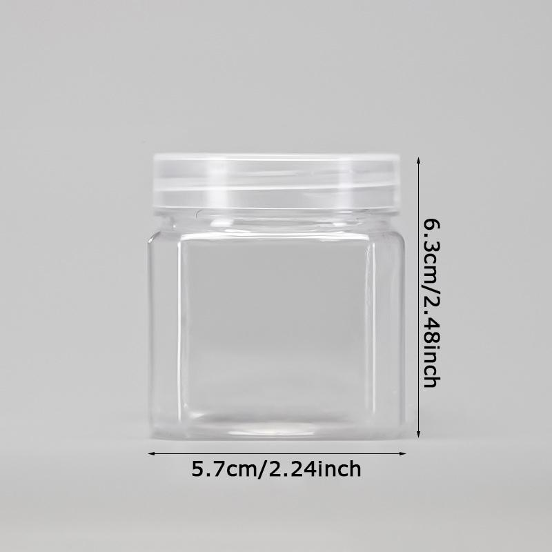 WTEMPO Clear Plastic Empty Decorative Jars with Lids Transparent Daily Items Wide-Mouth Refillable Storage Containers Festive Party Decor Storage Jars