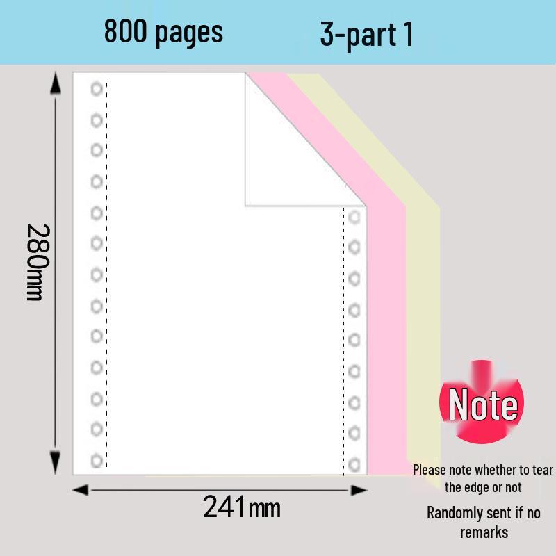 800-Page 241 3-Part Split Computer Dot Matrix Printing Paper for Delivery and Outgoing Document Lists