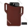 Men's Portable PU Leather Waist Belt Phone Bag for Outdoor Use