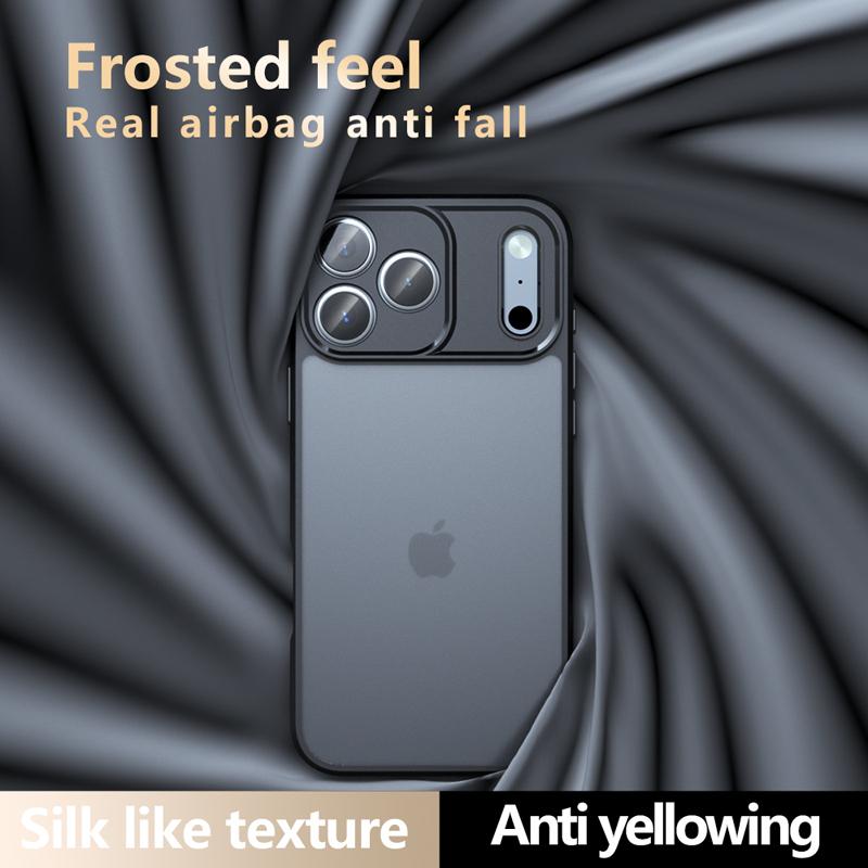 For iPhone 17 Pro Max 17 Air 17 Pro Case Shockproof Frosted Skin Feel Matte PC+TPU Anti-fingerprint Transparent Cover