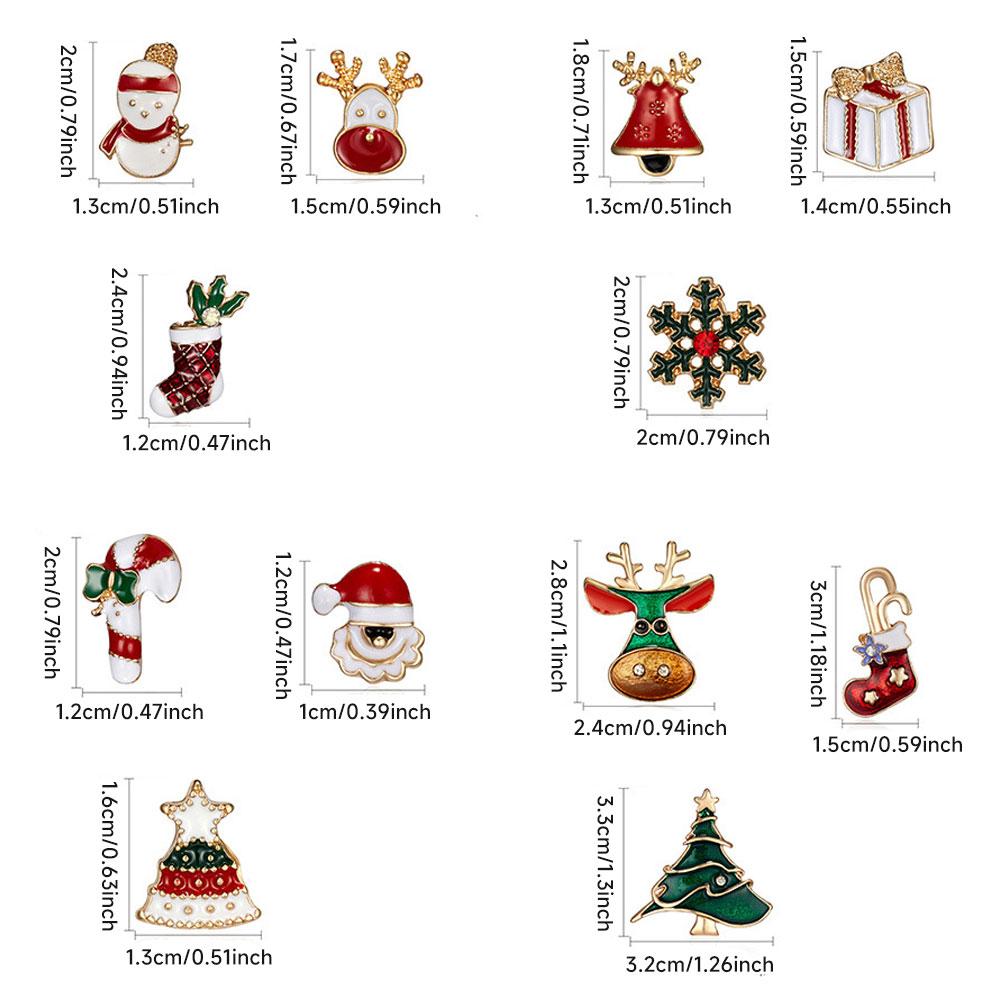 3pcs/set Christmas Tree Elk Snowman Alloy Brooch Fashionable Christmas Corsage Jewelry Accessory Party Festival Gift