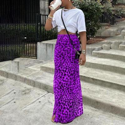 Gonna Lunga a Sirena Classica da Donna con Stampa Leopardo, Casuale Quotidiana, Best-seller Primavera ed Estate, Vestito Aderente