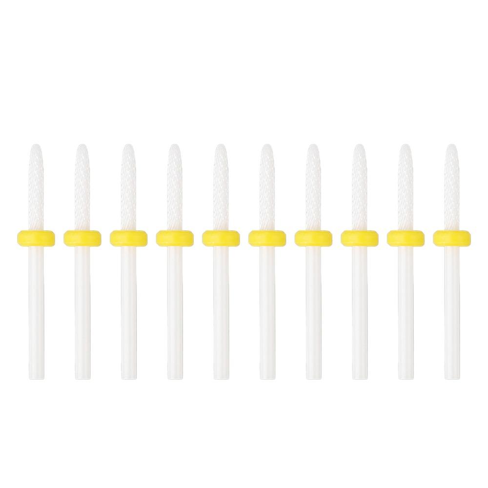 10PCS Ceramic Cuticle Remover Bit Beginner Friendly Nail Drill Bit Nail Grinding Head  Nail Art