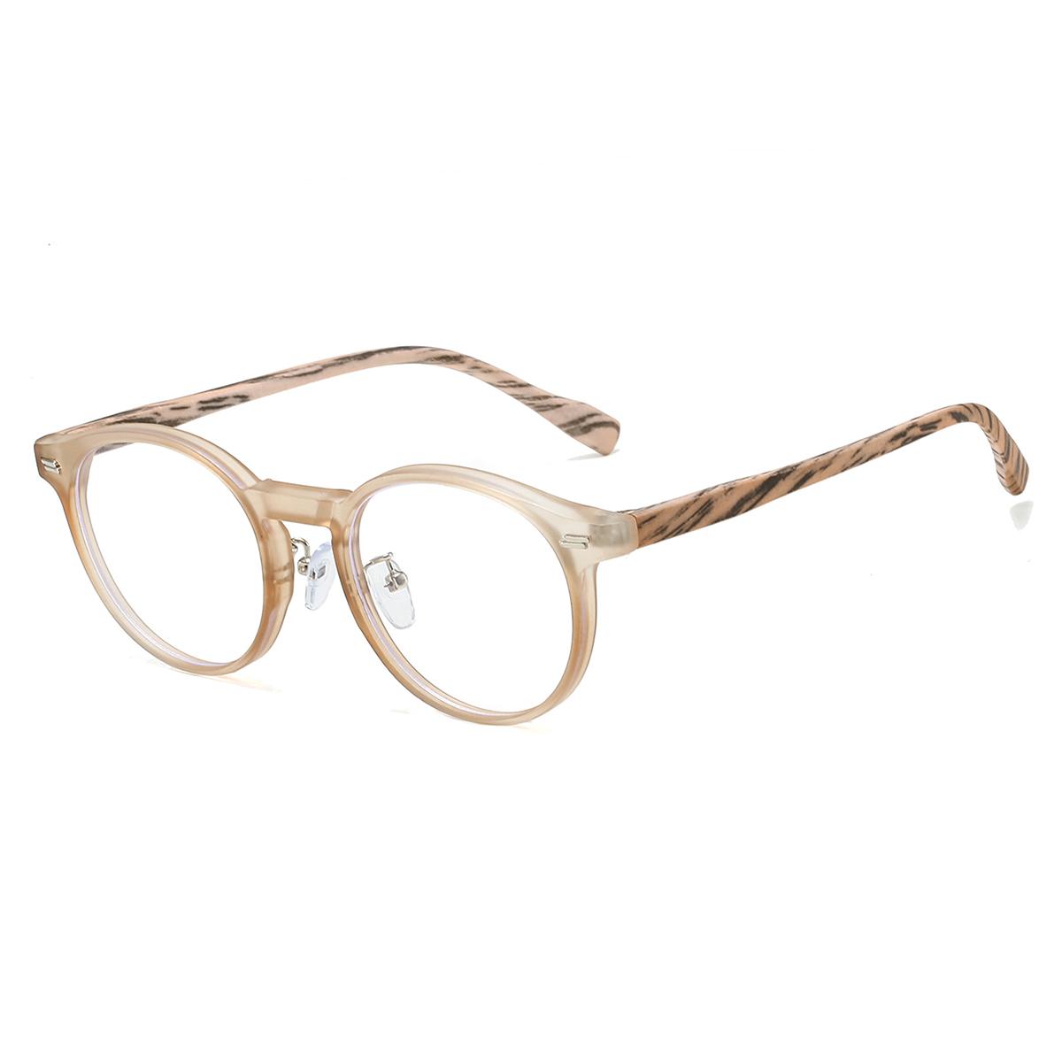 

Vintage Round Glasses Fashion Retro Blue Light Blocking Eyeglasses Trendy Stylish Design Candy Color Rim Optical Frames transparent lenses шампанського