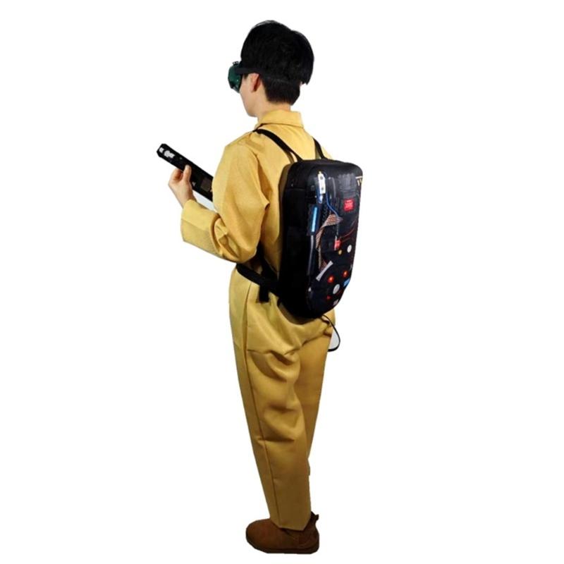 Kids Children Ghostbuster Costume with Protons Pack Accessory Ghostbuster Jumpsuit for Halloween Cosplay Party