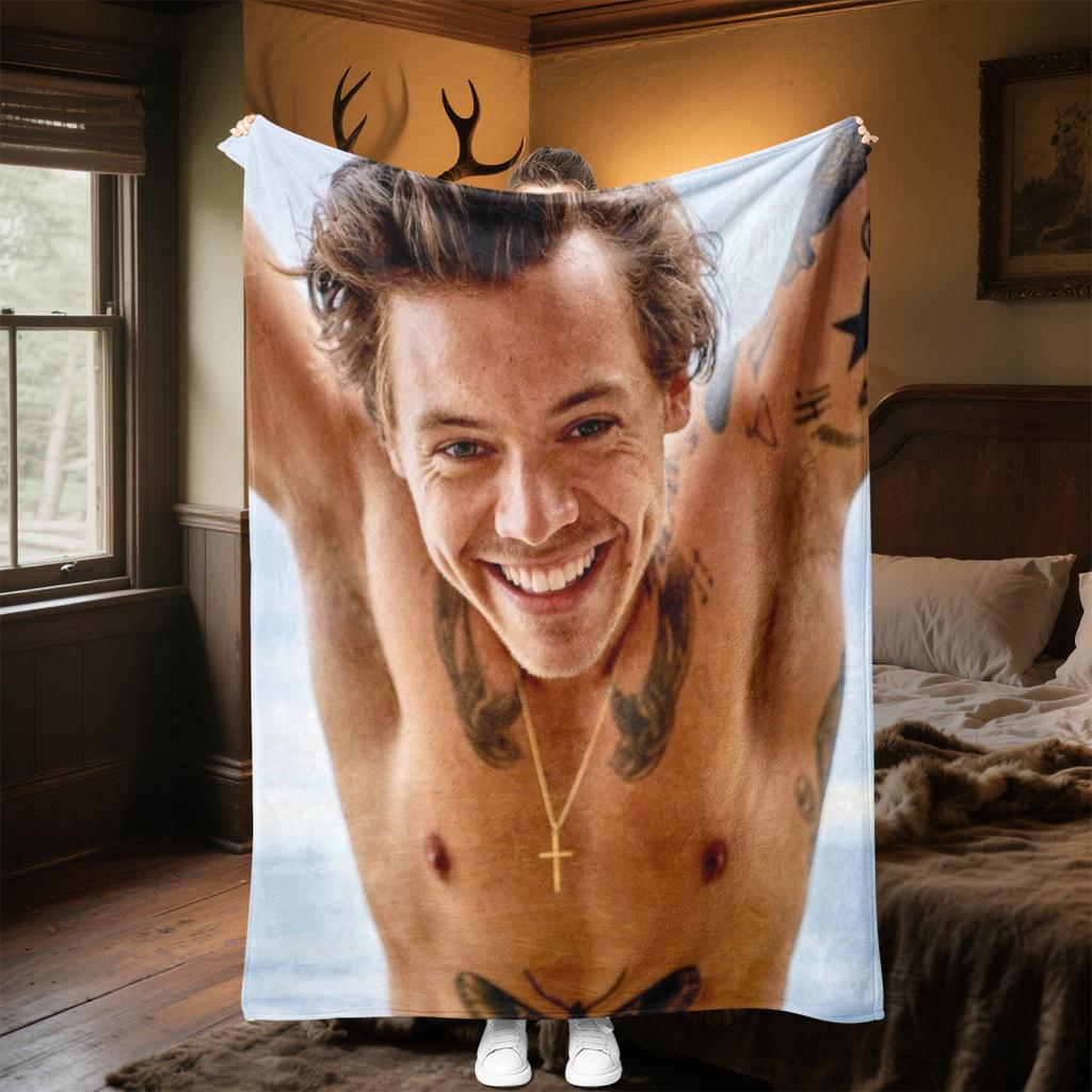 Harry Styles Blanket Soft Comfortable All Seasons Perfect Gift Sofa Office Nap Outdoor Travel