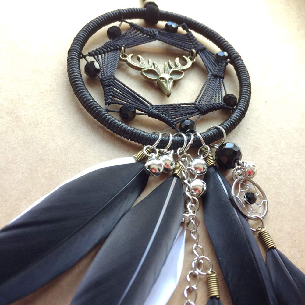 HIGHAWK Car Accessories Car Interior Decoration Pendant Dream Catcher Feather Deer Rearview Mirror Decoration
