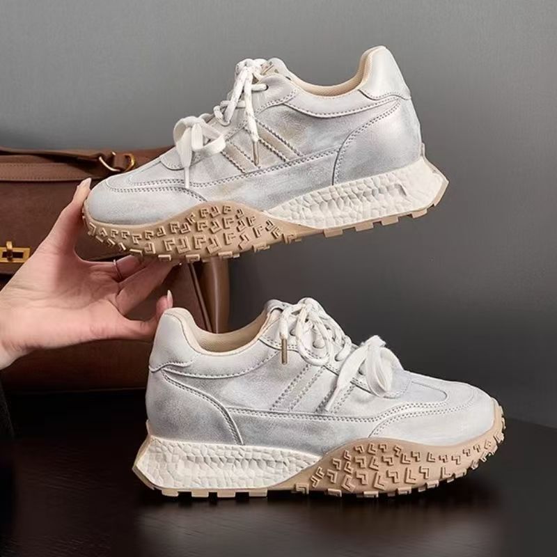Thick-soled Inner Height-increasing Small White Shoes for Women and Small Men 2025 Spring New Retro Color-polishing Lightweight Forrest Gump Training