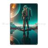 Astronaut On New Planet Metal Signs Living Room Club Party Club Iron Garage Tin Sign Poster