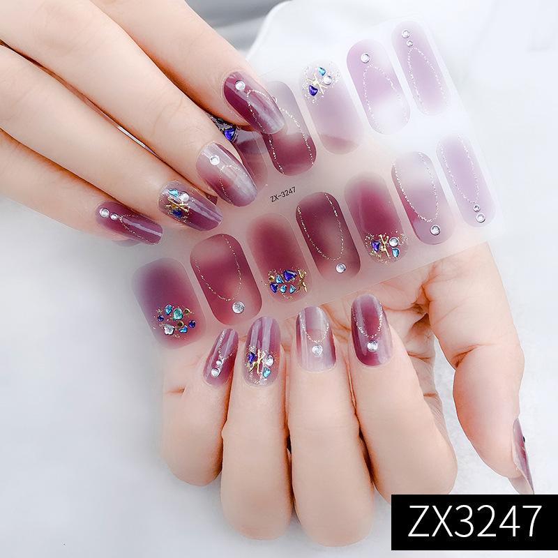 Chinese Style New Year Nail Art Stickers Cartoon 3D Imitation Diamond Hot Stamping Christmas Holiday Nail Stickers