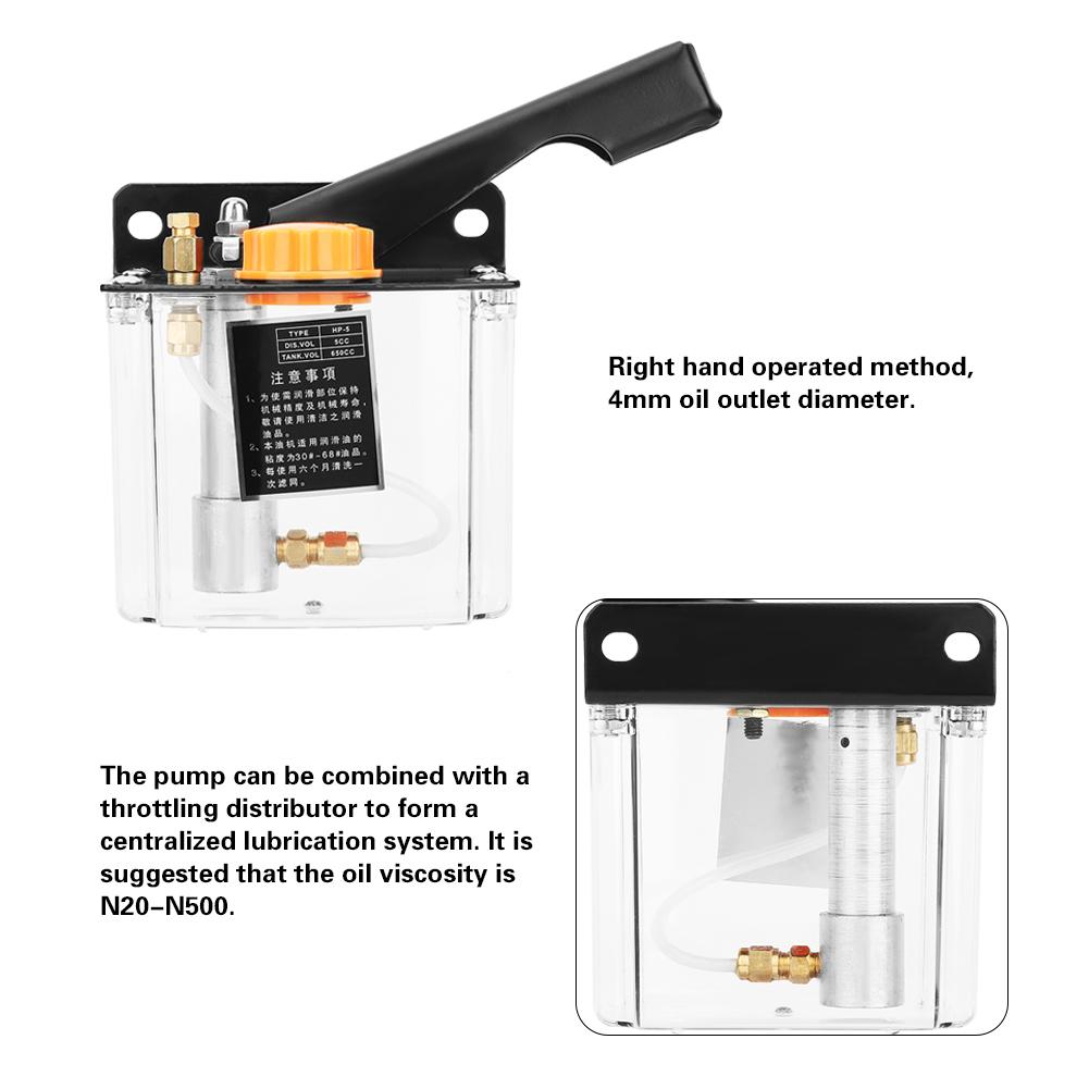 HP 5R Manual Lubricating Pump Right Hand Operated Lubrication Pump 650CC for CNC Machine Tool