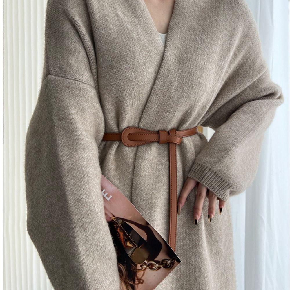 Dress Sweater PU Leather Bowknot Summer Thin Belt Corset Belt Women Waist Belt Adjustable Waistband