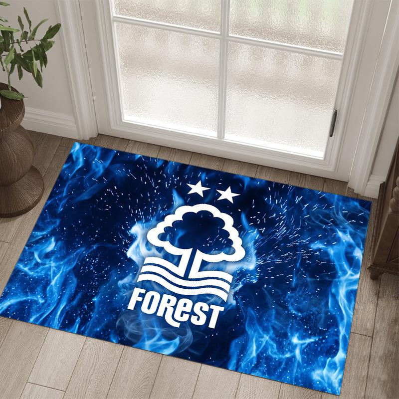 Nottingham Forest Fußball Design Kristall Samt Teppich Gemütlich Nicht?Rutschfester Teppich mit Aufdruck für Schlafzimmer Wohnzimmer Eingang