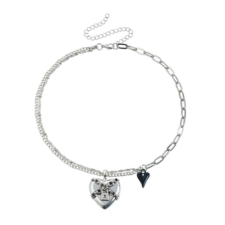 

Contemporary Matching Set Collarbone Chains Stackable Love Theme Jewelry Portable for Day Night Transition 1