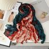 Tie Dye Gradient Cotton Linen Scarf Vintage Retro Pleated Printed Scarf Luxury Brand Designer Long Shawl Wrap For Autumn Winter