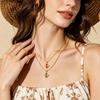 Elegant Zircon-Inlaid Stainless Steel Necklace: Luxurious Layered Women's Clavicle Chain, Non-Fading, Trendy Style