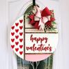 Charming 2D Valentine's Day Door Hanger - Round Wooden Wreath for Front Door, Perfect for Weddings & Engagements, Love-Themed Home Decor