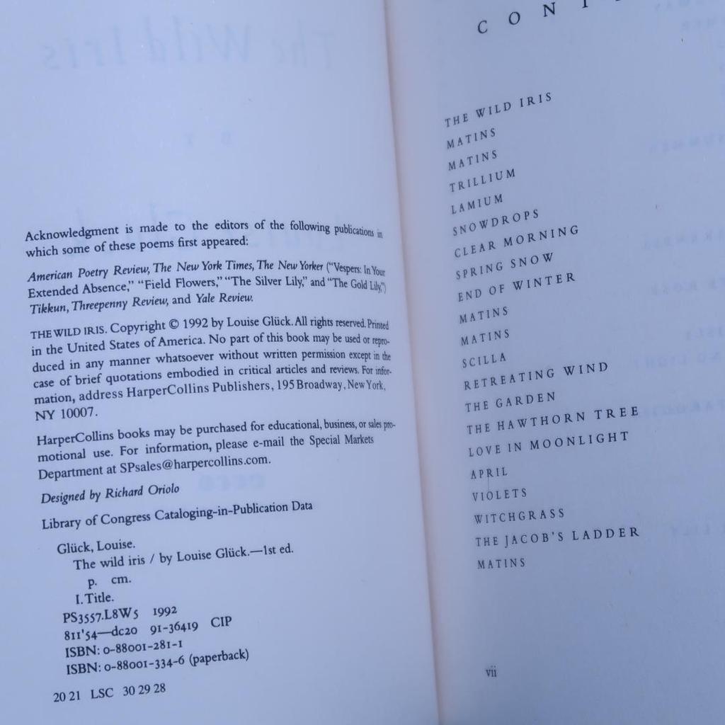 [USED] Sale! Foreign Book: The Wild Iris by Louise Glück (Poetry Collection)