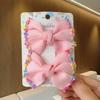 2Pcs/lot Baby Solid Hair Bows Hair Clips Ribbon Bow Hairpin for Girl Cheer Bowknot Barrettes Children Headwear Hair Accessories