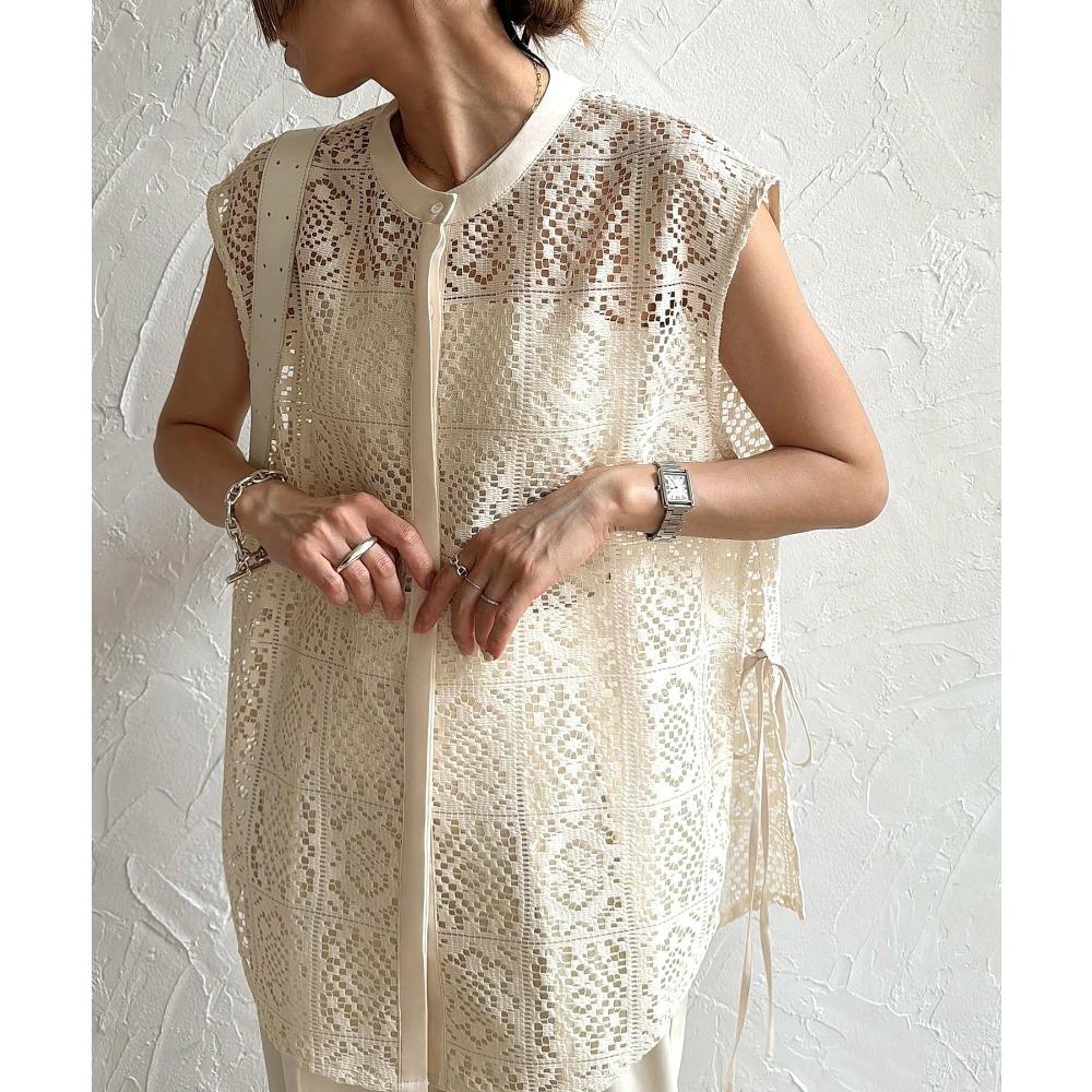 Dimanaf 2025 Summer Shirt Women Lace Blouse Sleeveless  Fashion Tops Tees Loose Tees New White