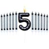 6Pcs 1 to 9 Number Candle For Racers Black and White Checkered Candle Anniversary Truck Candle Cake Topper Festival Candles Cake
