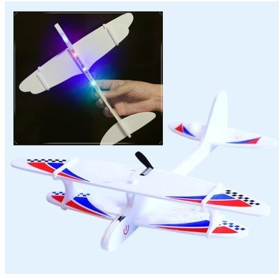 Electric Foam Aircraft Charging Hand Throwing Slow Flying Biplane Glider Outdoor Children'S Toys Hand Assembled Flight Model