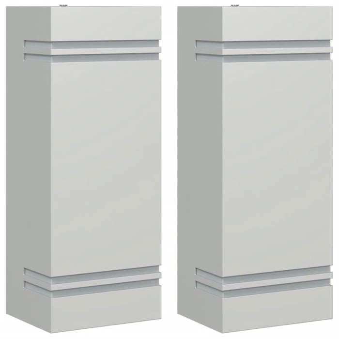 VidaXL Outdoor Wall Lights 2pcs Silver Stainless Steel, Outdoor Wall Lighting, Garden Wall Lamp, 4006323