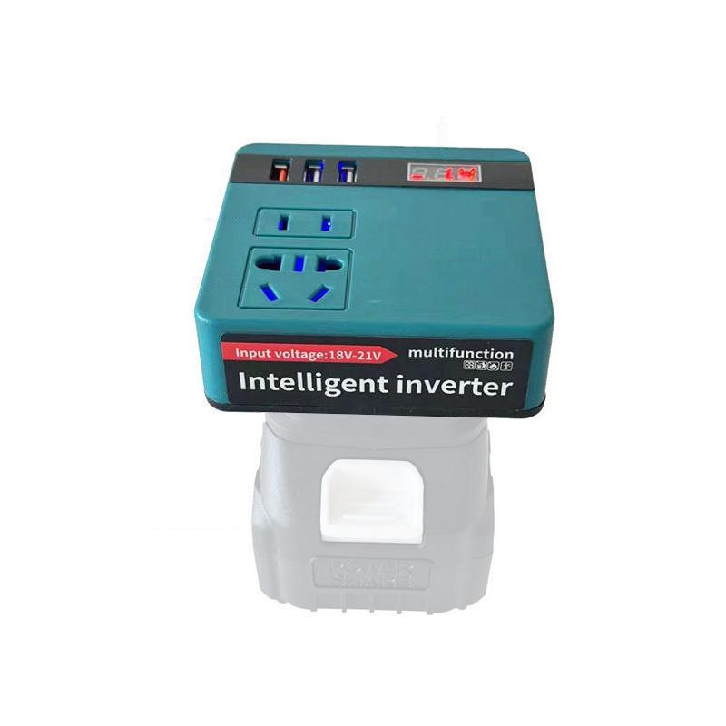 Multi Function Lithium Battery Inverter Dc 18-21V To Ac 220V Outdoor Work Inverter With Usb Intelligent Fast Charging