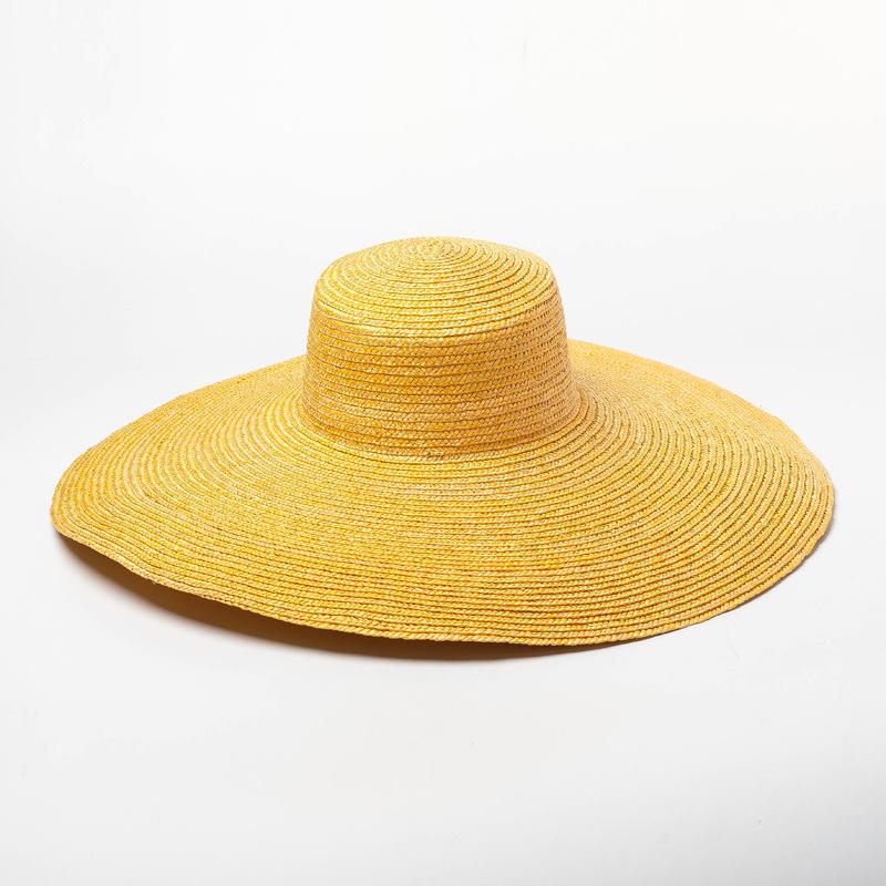 Spring and summer new enlarged hat flat straw straw hat ladies stage concave shape sun hat
