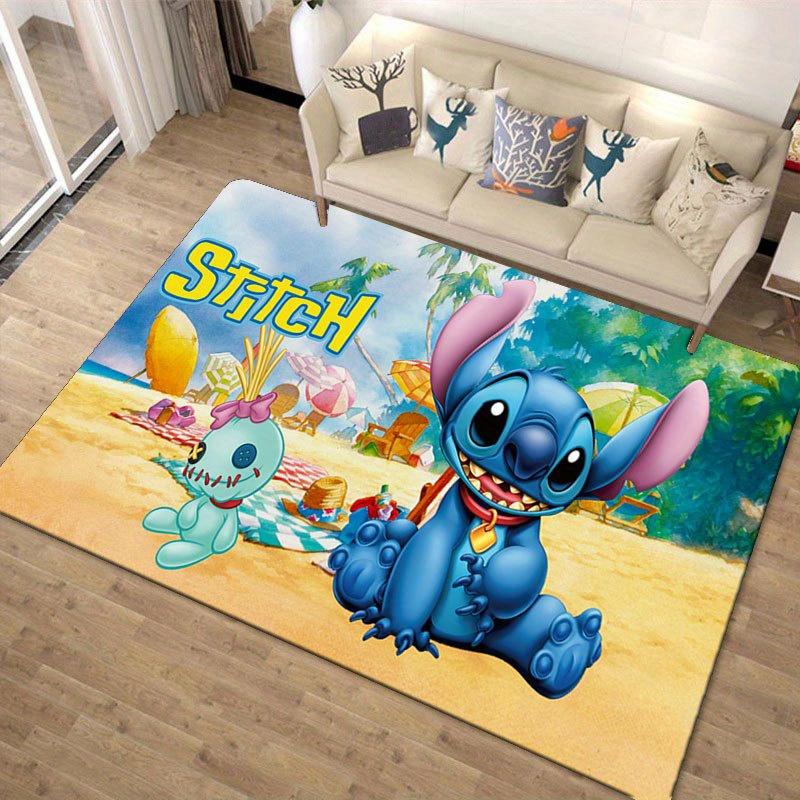 1 buc Covor cu model Disney Lilo și Stitch Covoraș de zonă Covor antiderapant Lavabil manual Preș pentru podea Potrivit pentru Sufragerie Dormitor Decor Acasă