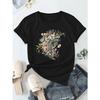 European Size European Size  Pattern Printed Casual Round Neck Short Sleeve T-shirt Summer New Women's Wear