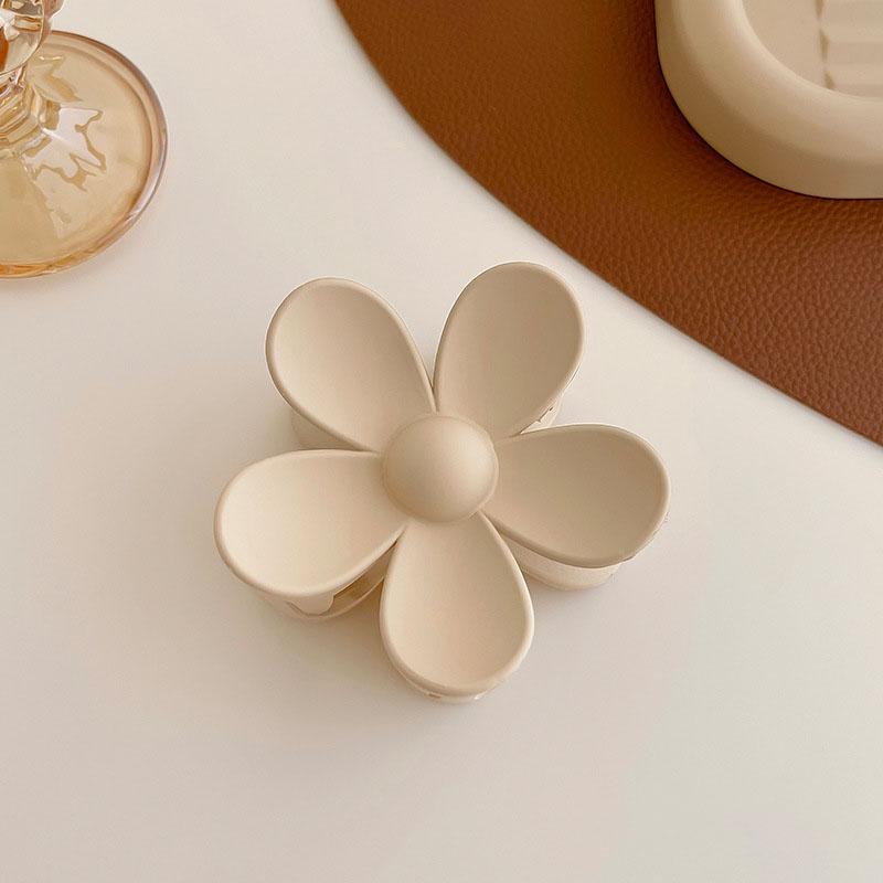 Kvinnlig Elegant Brun Beige Blomma Geometrisk Hårklo Dam Temperament Solid Hårklämma Tandad Hårnål Mode Håraccessoarer