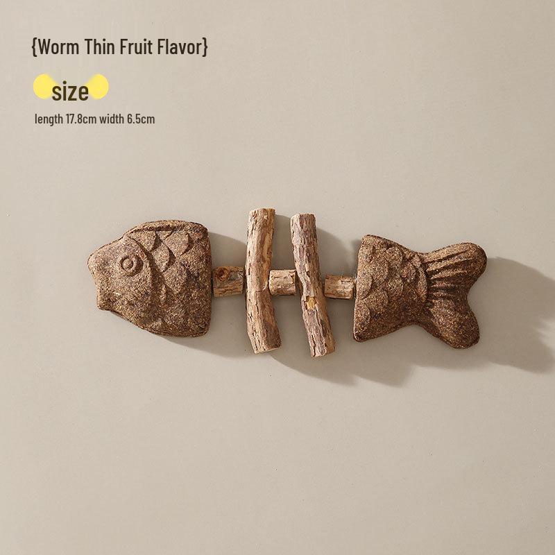 Catnip Fish Bone Chew Stick: Interactive Cat Teaser and Teeth Cleaner.