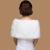 Faux Fur Rabbit Fur Bow Scarves Pearl Bride Shoulder Fake Collar Vintage Plush Bowknot Shawl  Daily